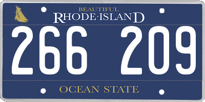 RI license plate 266209