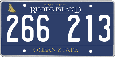 RI license plate 266213