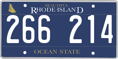 RI license plate 266214