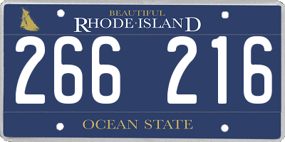 RI license plate 266216