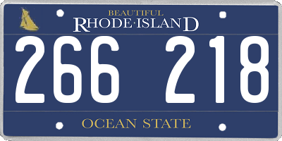 RI license plate 266218
