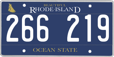 RI license plate 266219