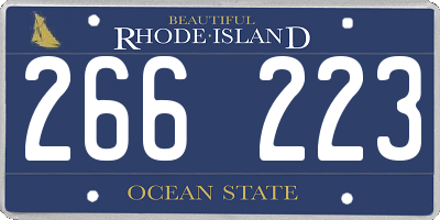RI license plate 266223