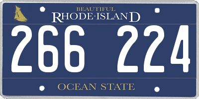 RI license plate 266224
