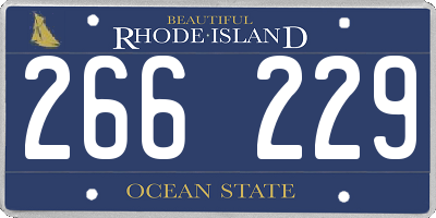 RI license plate 266229