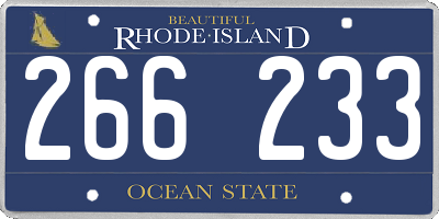 RI license plate 266233