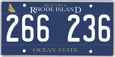 RI license plate 266236