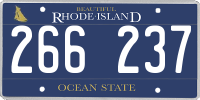RI license plate 266237