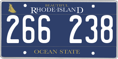RI license plate 266238