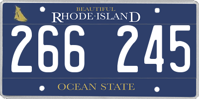 RI license plate 266245