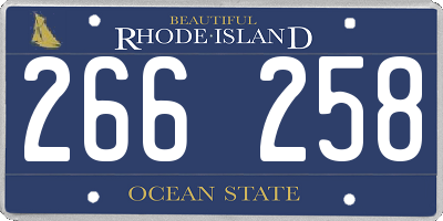 RI license plate 266258