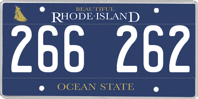 RI license plate 266262