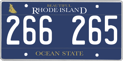 RI license plate 266265
