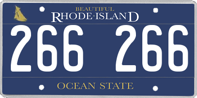 RI license plate 266266