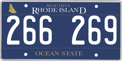 RI license plate 266269