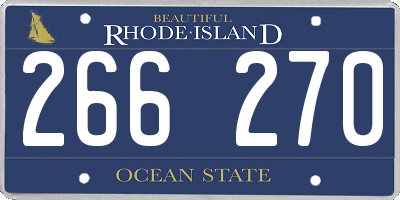 RI license plate 266270