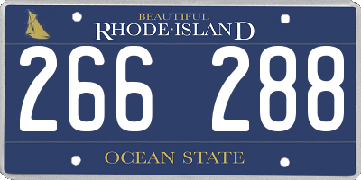 RI license plate 266288