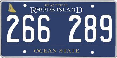 RI license plate 266289