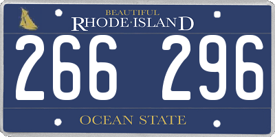 RI license plate 266296