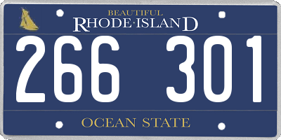 RI license plate 266301