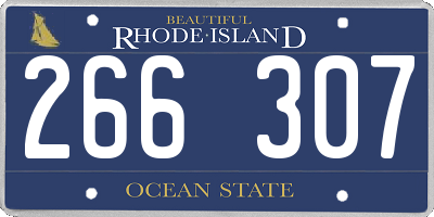 RI license plate 266307
