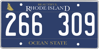 RI license plate 266309