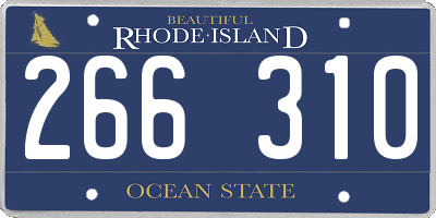 RI license plate 266310