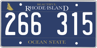 RI license plate 266315