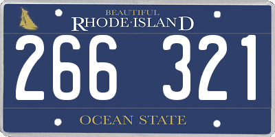 RI license plate 266321