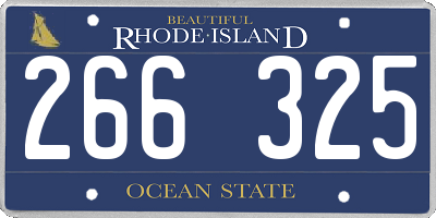 RI license plate 266325
