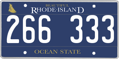RI license plate 266333
