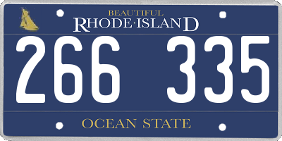 RI license plate 266335
