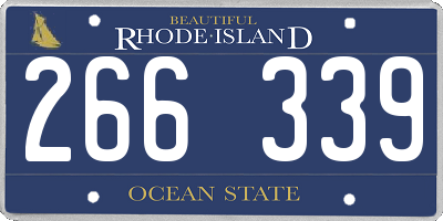 RI license plate 266339