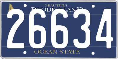 RI license plate 26634