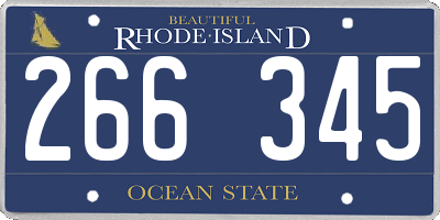RI license plate 266345