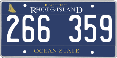 RI license plate 266359