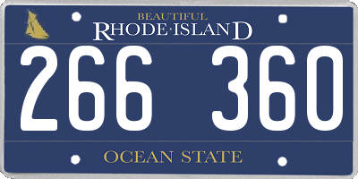 RI license plate 266360