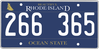 RI license plate 266365