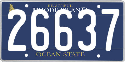 RI license plate 26637