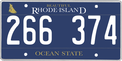 RI license plate 266374