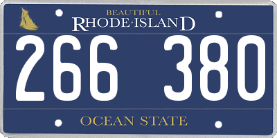 RI license plate 266380