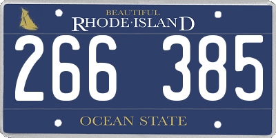 RI license plate 266385