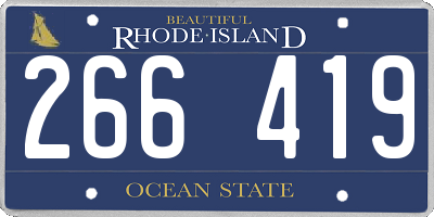 RI license plate 266419