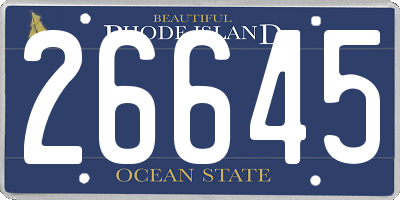 RI license plate 26645