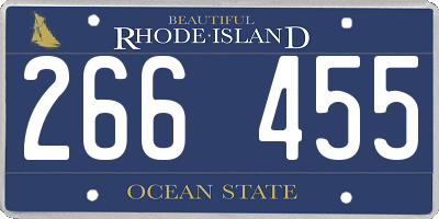 RI license plate 266455