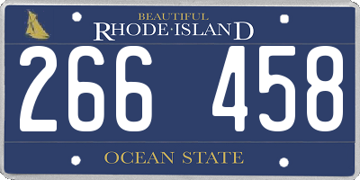 RI license plate 266458