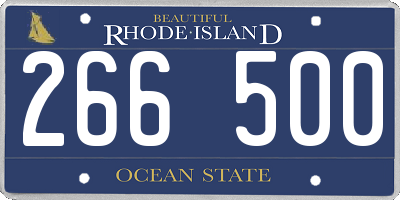 RI license plate 266500