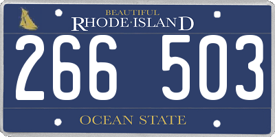 RI license plate 266503