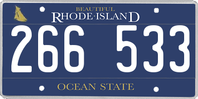 RI license plate 266533