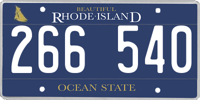 RI license plate 266540